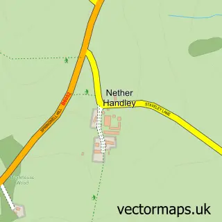 Street map sample of Nether Handley, Derbyshire