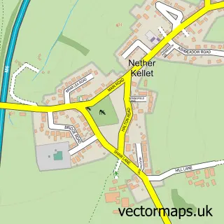 Street map sample of Nether Kellet, Lancashire