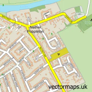 Street map sample of Nether Poppleton, North Yorkshire