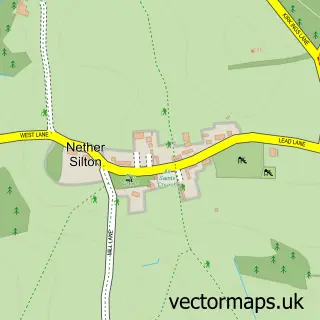 Street map sample of Nether Silton, North Yorkshire