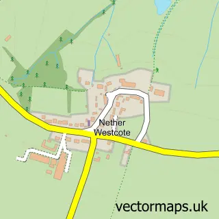 Street map sample of Nether Westcote, Gloucestershire
