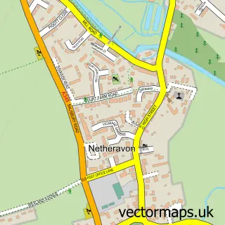 Street map sample of Netheravon, Wiltshire