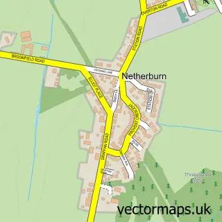 Street map sample of Netherburn, Lanarkshire