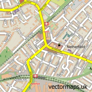 Street map sample of Netherfield, Nottinghamshire
