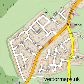 Street map sample of Netherton, West Yorkshire