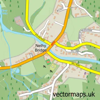 Street map sample of Nethy Bridge, Inverness