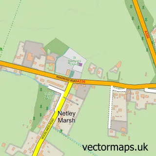 Street map sample of Netley Marsh, Hampshire