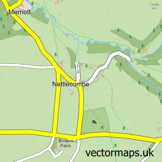 Street map sample of Nettlecombe, Dorset