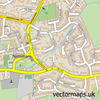 Street map sample of Nettleham, Lincolnshire