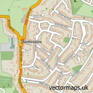 Street map sample of Nettlestone, Isle of Wight