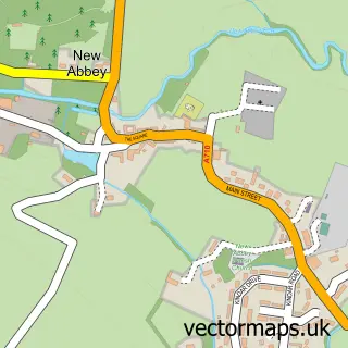Street map sample of New Abbey, Dumfries