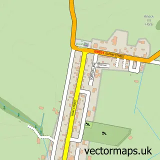 Street map sample of New Aberdour, Aberdeenshire