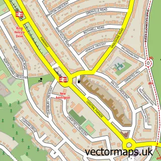 Street map sample of New Addington, Greater London