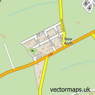 Street map sample of New Alyth, Perth and Kinross