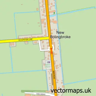 Street map sample of New Bolingbroke, Lincolnshire