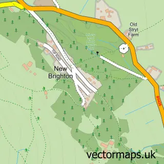 Street map sample of New Brighton, Clwyd
