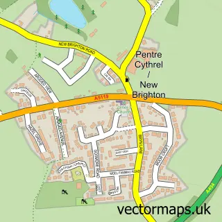 Street map sample of New Brighton, Clwyd