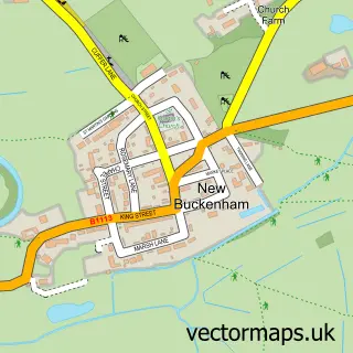 Street map sample of New Buckenham, Norfolk