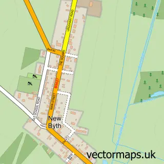 Street map sample of New Byth, Aberdeenshire