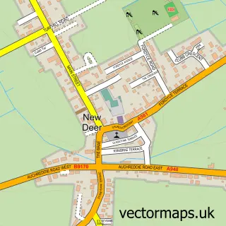 Street map sample of New Deer, Aberdeenshire