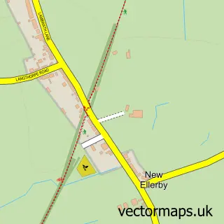 Street map sample of New Ellerby, East Riding of Yorkshire