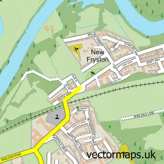Street map sample of New Fryston, West Yorkshire