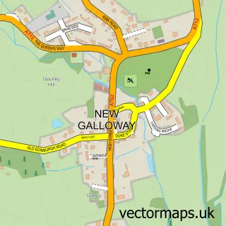 Street map sample of New Galloway, The Stewartry of Kirkcudbright
