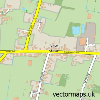 Street map sample of New Gate, Lancashire