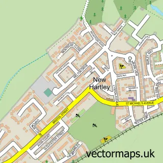 Street map sample of New Hartley, Northumberland