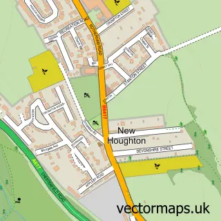 Street map sample of New Houghton, Derbyshire