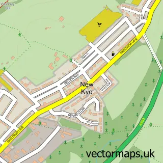 Street map sample of New Kyo, Durham