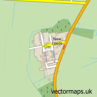 Street map sample of New Leeds, Aberdeenshire