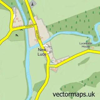 Street map sample of New Luce, Wigtown