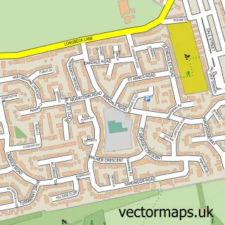 Street map sample of New Marske, North Yorkshire