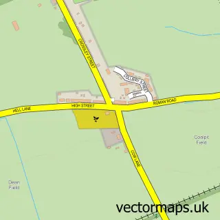 Street map sample of New Sharlston, West Yorkshire