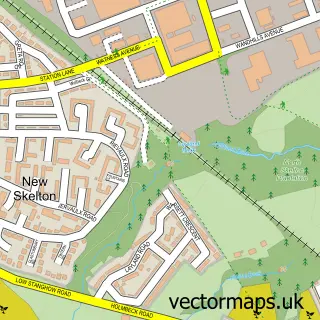 Street map sample of New Skelton, North Yorkshire
