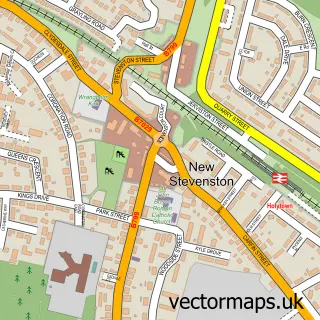 Street map sample of New Stevenston, Lanarkshire