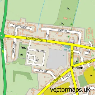 Street map sample of New Tupton, Derbyshire