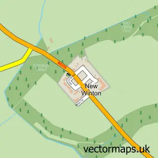 Street map sample of New Winton, East Lothian