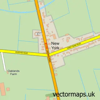 Street map sample of New York, Lincolnshire
