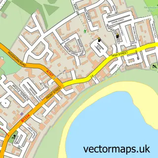 Street map sample of Newbiggin by the Sea, Northumberland