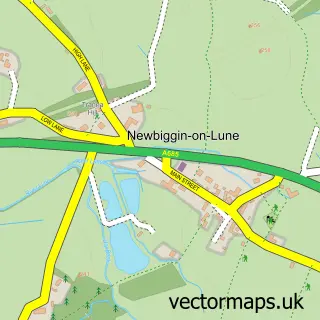 Street map sample of Newbiggin on Lune, Cumbria