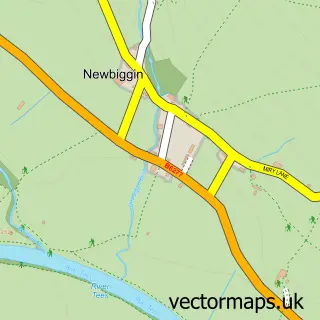 Street map sample of Newbiggin, Durham