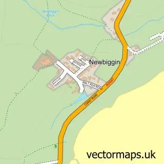 Street map sample of Newbiggin, Cumbria