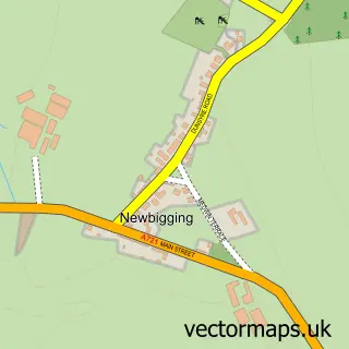 Street map sample of Newbigging, Lanarkshire