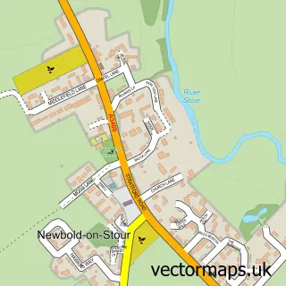 Street map sample of Newbold on Stour, Warwickshire