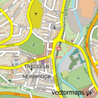 Street map sample of Newbridge, Gwent