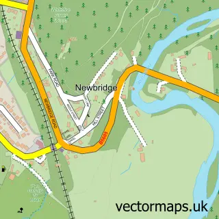 Street map sample of Newbridge, Clwyd
