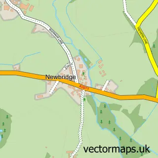 Street map sample of Newbridge, Cornwall