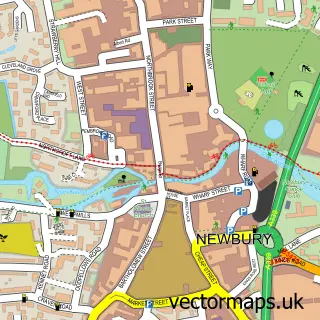 Street map sample of Newbury, Berkshire